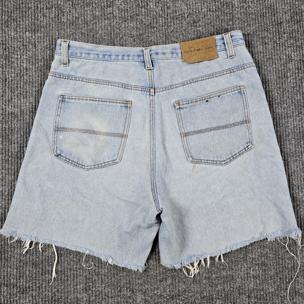 Eddie Domani Shorts‎ Mens 34 Blue Denim Jorts Cutoff Frayed Distressed 90s Y2K